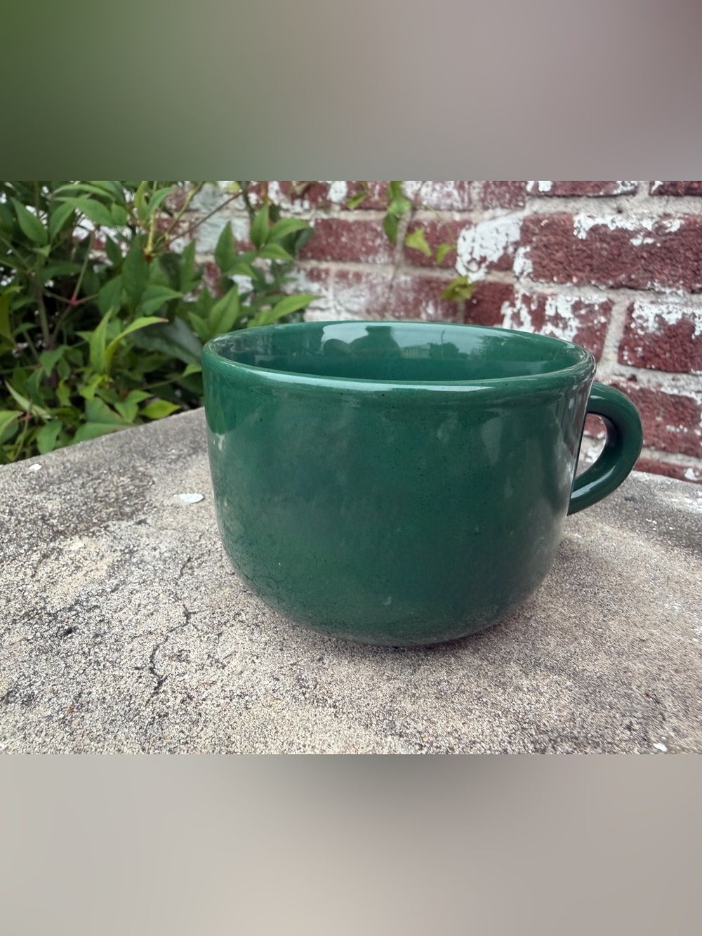 NEWCOR Stoneware Vintage Coffee Cups Dark Green Japan Set Of 7 Mugs NEW